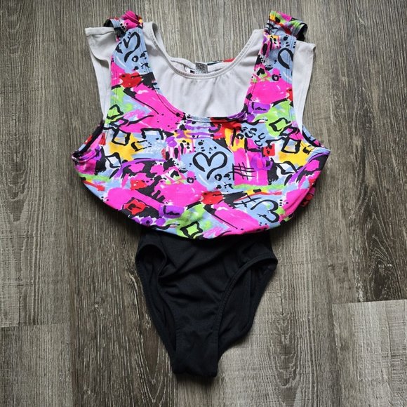 Vintage 80s 90s Jacques Moret Workout Leotard Dance Ballet Girls Medium 8-10 - Picture 1 of 9